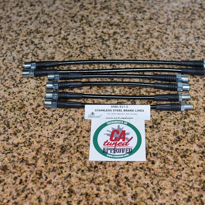Stainless Steel Brake Lines (black) compatible with E21