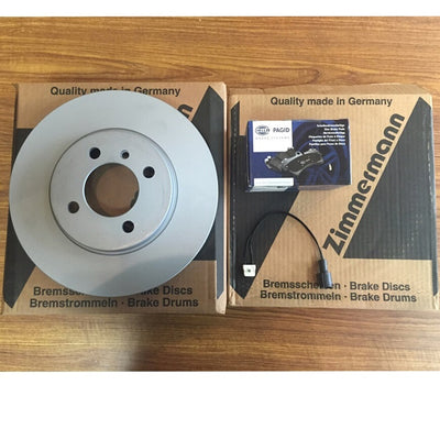 CAtuned Replacement Brake Kit Front & Rear + Pads & Sensors Compatible with E30