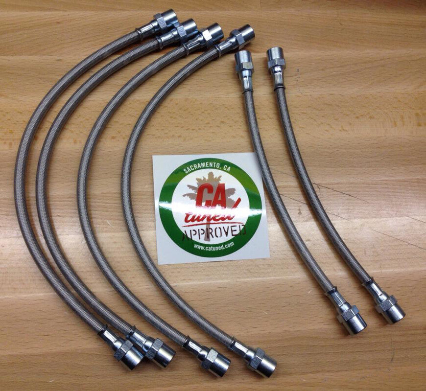 Stainless Steel Brake Lines (black) compatible with e34
