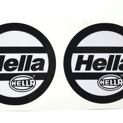 Hella Headlight (covers) decals (1 pair) Black Lettering