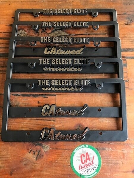 CAtuned License Plate Frame Black / Chrome Lettering
