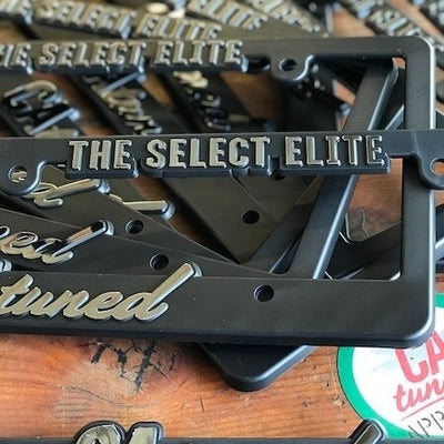 CAtuned License Plate Frame Black / Chrome Lettering