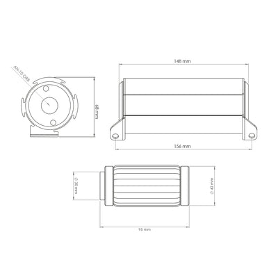 Fuel Filter 100 micron AN-10 - Welded stainless steel element
