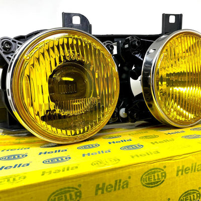 BRAND NEW HELLA French / Yellow Euro Smiley Headlights Compatible with E34 E32
