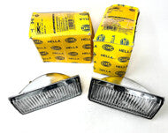 HELLA Early Model Glass Fog Lights (Pair) Left & Right Black / Smoked Compatible with E30 E24 E28 & M3