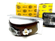 HELLA Early Model Glass Fog Lights (Pair) Left & Right Black / Smoked Compatible with E30 E24 E28 & M3