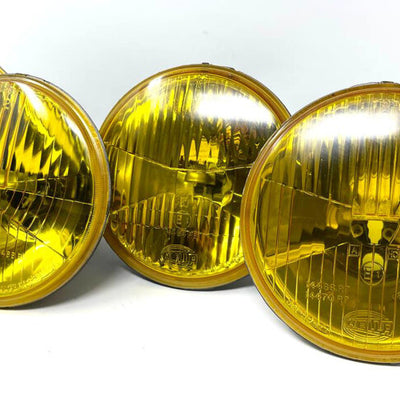 Rare French (Yellow) Hella Euro Headlights NEW compatible with E3 (Bavaria) or E9 E12 E21