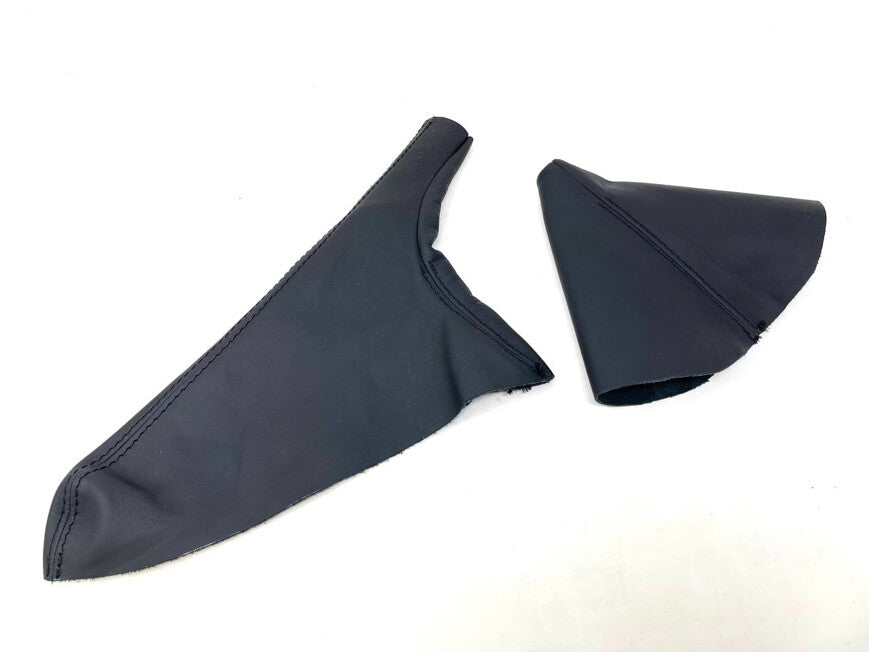 SHIFT BOOT SET BLACK LEATHER w/ Black stitching Compatible with E30