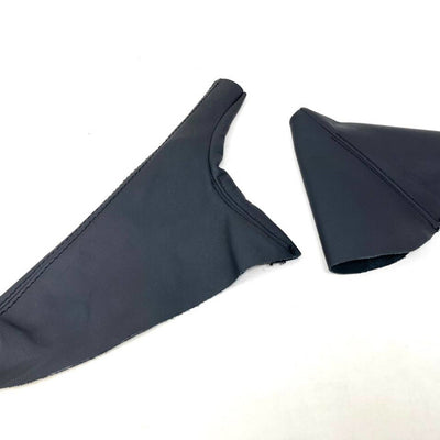 SHIFT BOOT SET BLACK LEATHER w/ Black stitching Compatible with E30