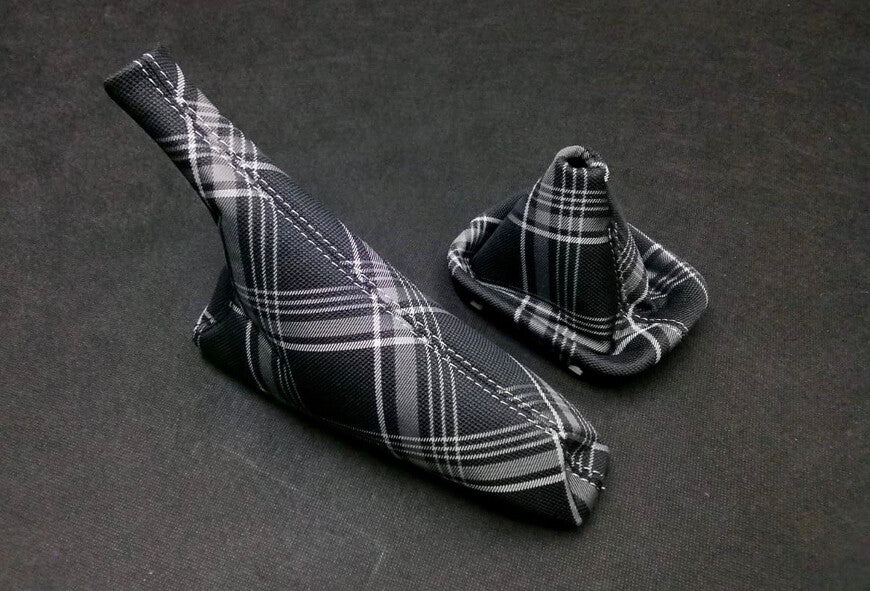 CAtuned SHIFT BOOT SET Tartan GREY Compatible with E30