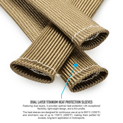 Dual Layer Titanium Heat Protection Sleeve, ID15mm, 30cm