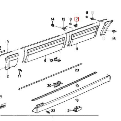 M Technic Rocker Panel Clips - BMW E30 MT2 Side Panel Clip Set