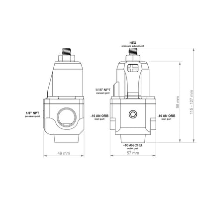 Fuel Pressure Regulator FPR100x AN-10