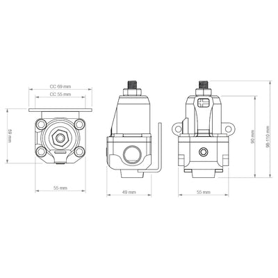 Fuel Pressure Regulator FPR100s AN-6