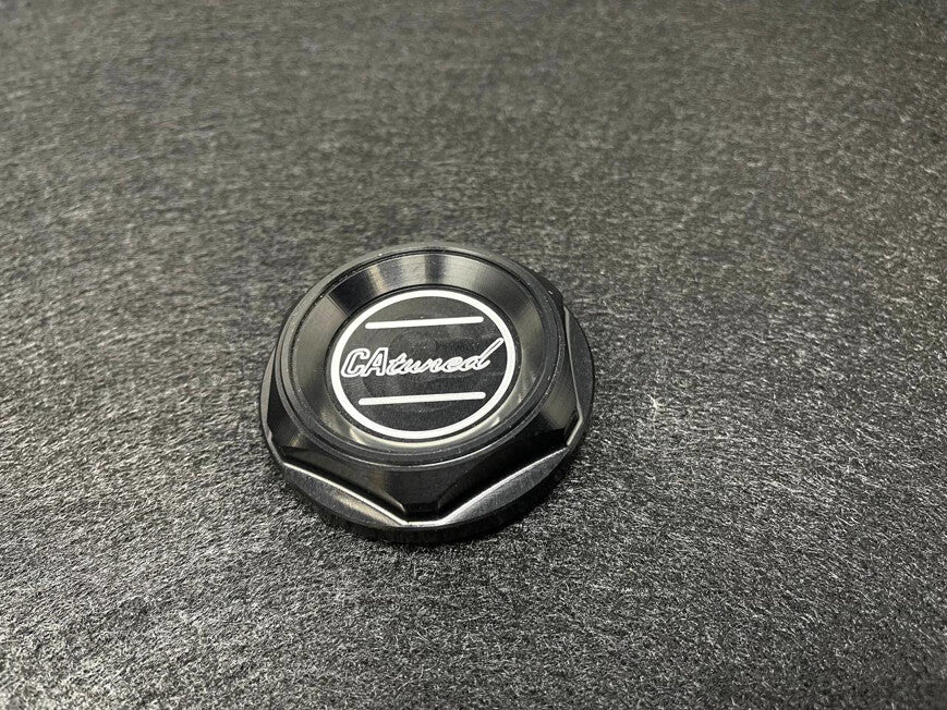 CAtuned Billet Engine Oil Filler Cap VERSION 2.0 Black Color Compatible with BMW E30 E28 2002 & More