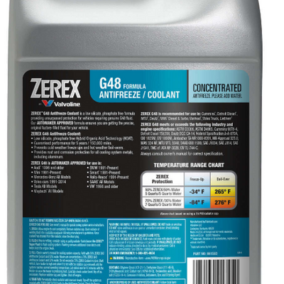 Zerex G-48 Concentrate Antifreeze/Coolant, 1 Gallon Part # 82 14 1 467 704