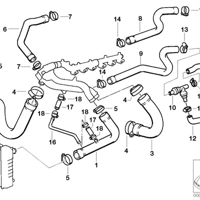 CATuned Silicone Cooling Hose kit Black compatible with E34 M5 S38