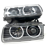 CAtuned EURO E36 BOSCH GLASS HEADLIGHTS w/ HID ANGEL EYES & More