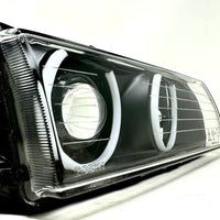 CAtuned EURO E36 BOSCH GLASS HEADLIGHTS w/ HID ANGEL EYES & More