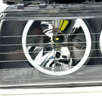 CAtuned EURO E36 BOSCH GLASS HEADLIGHTS w/ HID ANGEL EYES & More