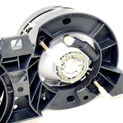 CAtuned HELLA Euro Smiley BLACK Smoked Crosshair Headlights compatible with E30 DOT USA Approved