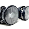 CAtuned HELLA Euro Smiley BLACK Smoked Crosshair Headlights compatible with E30 DOT USA Approved