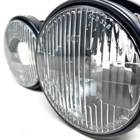 CAtuned HELLA Euro Smiley BLACK Smoked Crosshair Headlights compatible with E30 DOT USA Approved