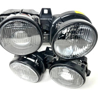 BMW E30 BOSCH Euro Smiley BLACK Smoked Crosshair Headlights Brand NEW