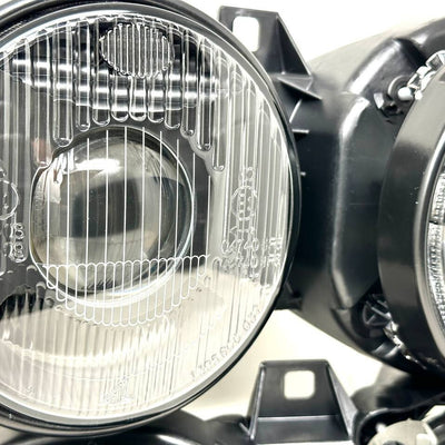 BMW E30 BOSCH Euro Smiley BLACK Smoked Crosshair Headlights Brand NEW