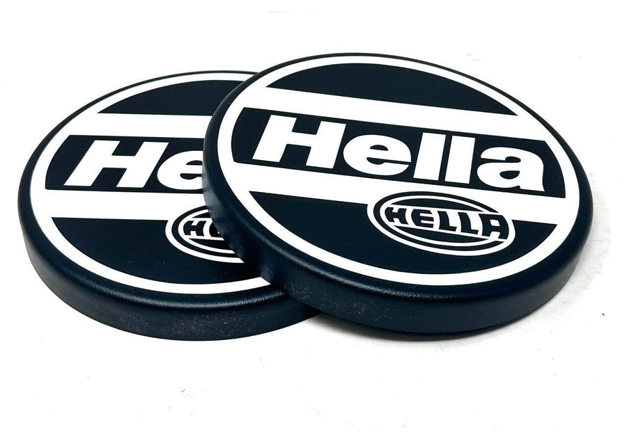 Hella Headlight (covers) Plastic caps (1 pair) Black on White FREE SHIPPING IN USA