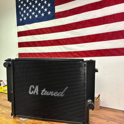 CAtuned Custom All Aluminum Radiator Black Series Compatible with E30 6 cyl & E36