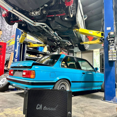 CAtuned Custom All Aluminum Radiator Black Series Compatible with E30 6 cyl & E36