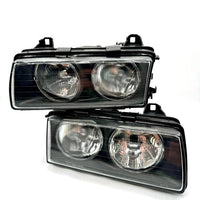 BMW Headlight Assembly Pair (Halogen) Euro - TYC Compatible with E36