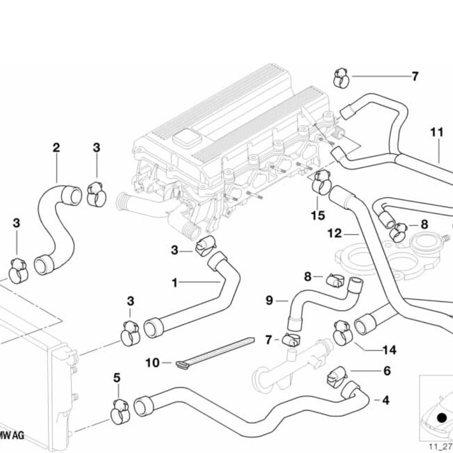 Silicone 318 Cooling Hose kit (Lifetime Warranty! ) - Compatible with M44 engine E36 Z3