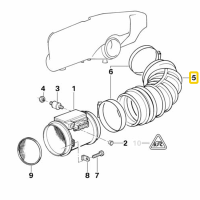 CAtuned Silicone Air Induction Hose kit Black compatible with S38 E34 M5