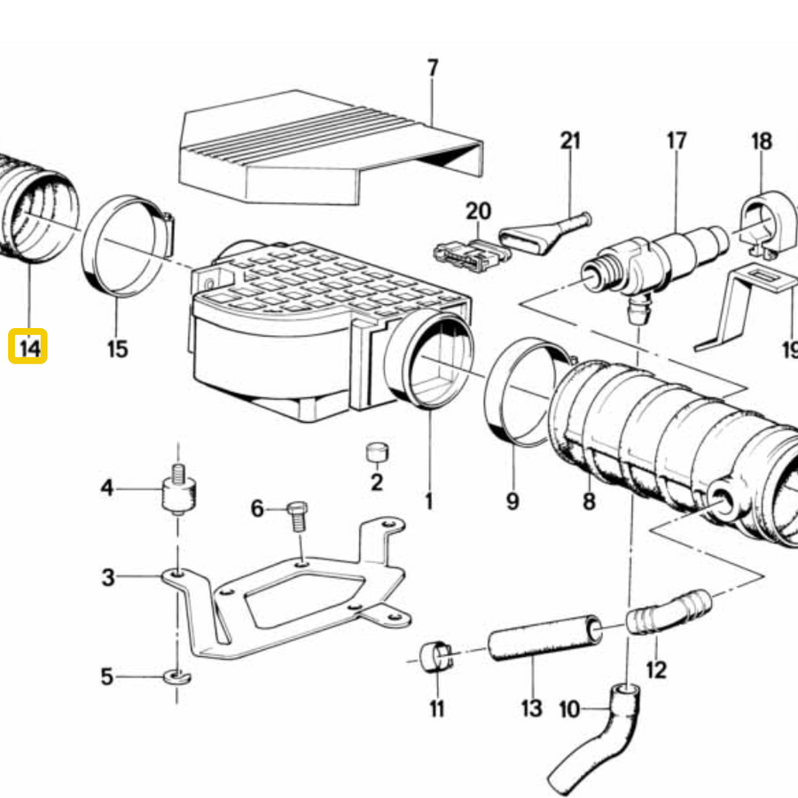 CAtuned Silicone Air Induction Hose kit Black compatible with E24 M30