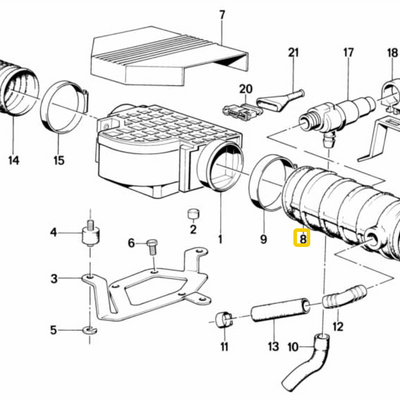 CAtuned Silicone Air Induction Hose kit Black compatible with E24 E32 E34 M30