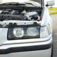 BMW Headlight Assembly Pair (Halogen) Euro - DEPO Compatible with E36