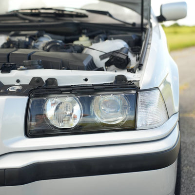 BMW Headlight Assembly Pair (Halogen) Euro - DEPO Compatible with E36