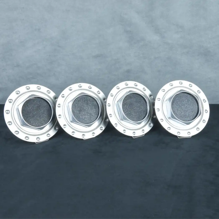 BBS VW  RJ407 RM012 center caps - ALUMINUM hex and waffle plate SET