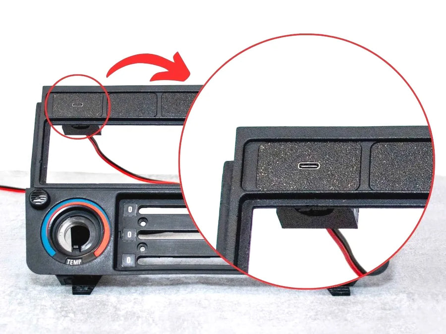 Center Button USB C Quick Charger Port - BMW E30, E28, E24, E32, Z1