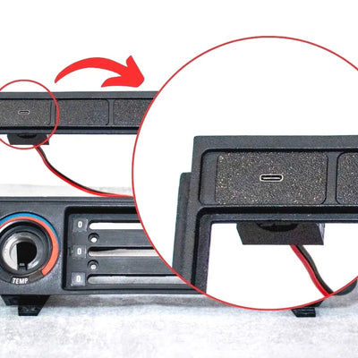 Center Button USB C Quick Charger Port - BMW E30, E28, E24, E32, Z1